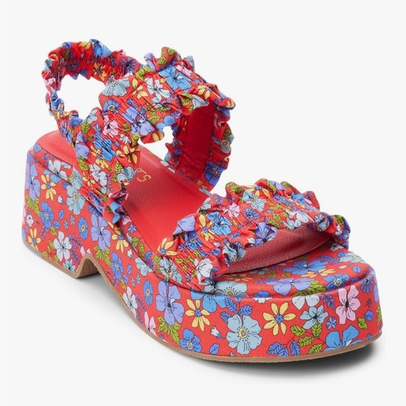 Coconuts by Matisse Platform Casual Sandals Mid Heel 2-3" Womens Size 7 Floral - Picture 1 of 7